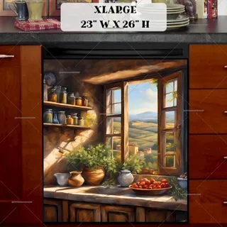 Preview of Tuscan Kitchen Window magnet in Extra Large size.