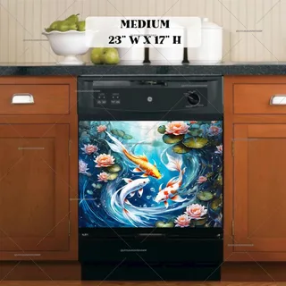 Preview of Koi Fish and Lotuses in the Pond magnet in Medium size.