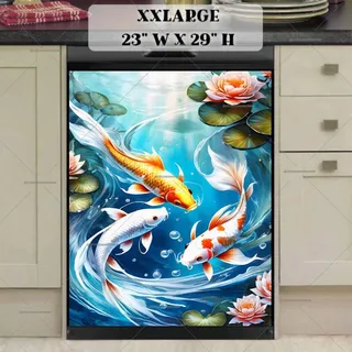 Preview of Koi Fish and Lotuses in the Pond magnet in XX Large size.