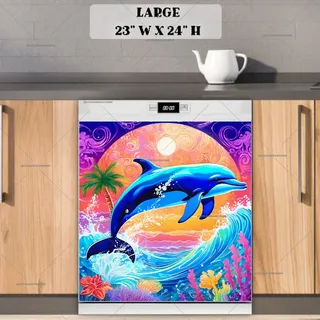 Preview of Beautiful Tropical Dolphin magnet in Large size.