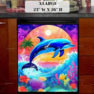 Preview of Beautiful Tropical Dolphin magnet in Extra Large size.