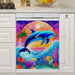 Preview of Beautiful Tropical Dolphin magnet.