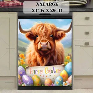 Preview of Easter Highland Cow magnet in XX Large size.