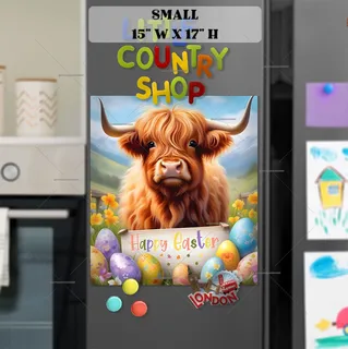 Preview of Easter Highland Cow magnet in Small size.