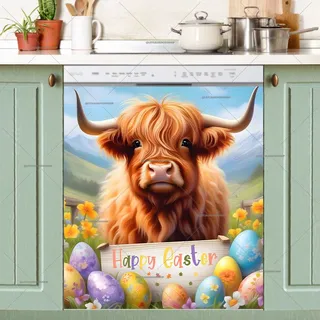 Preview of Easter Highland Cow magnet.