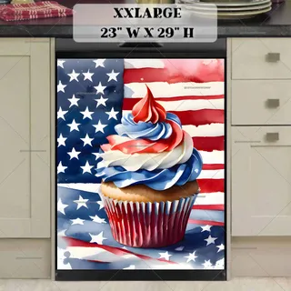 Preview of All American Cupcake and Flag magnet in XX Large size.