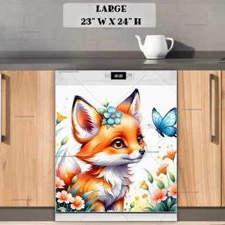 Preview of Baby Fox and Butterfly magnet in Large size.