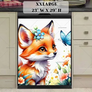 Preview of Baby Fox and Butterfly magnet in XX Large size.