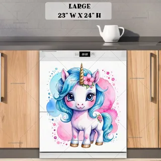 Preview of Pink and Blue Unicorn magnet in Large size.