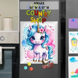 Preview of Pink and Blue Unicorn magnet in Small size.