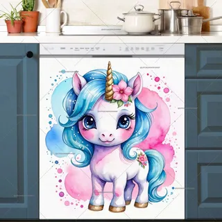 Preview of Pink and Blue Unicorn magnet.