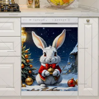 Preview of Victorian Christmas Bunny magnet.