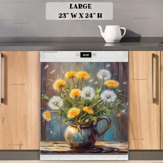 Preview of Blooming Dandelions in a Vase magnet in Large size.