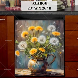 Preview of Blooming Dandelions in a Vase magnet in Extra Large size.