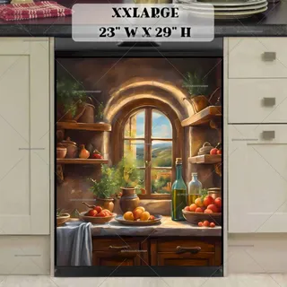 Preview of Tuscan Kitchen Window with a View magnet in XX Large size.