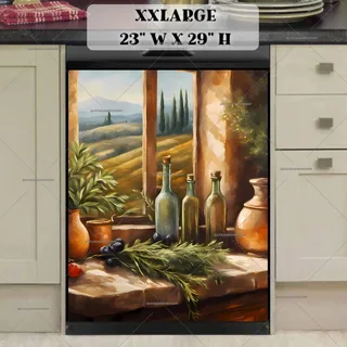 Preview of Kitchen with Olive Oil, Herbs and Fruit magnet in XX Large size.