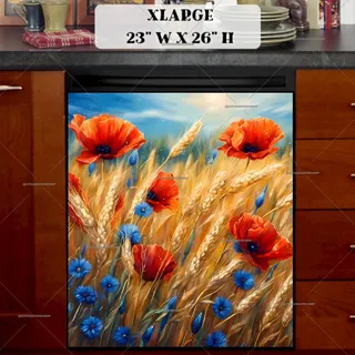 Preview of Flowers and Wheat in the Wind magnet in Extra Large size.