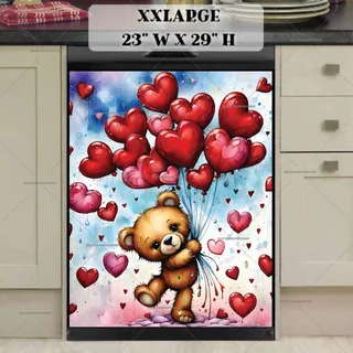 Preview of Valentine’s Teddy Bear with Balloons magnet in XX Large size.