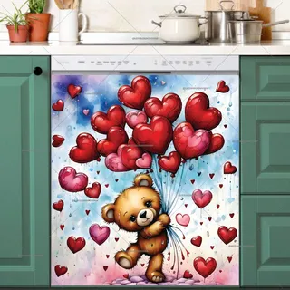 Preview of Valentine’s Teddy Bear with Balloons magnet.