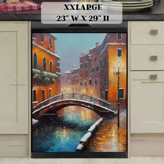 Preview of Snowy Bridge in Venice magnet in XX Large size.