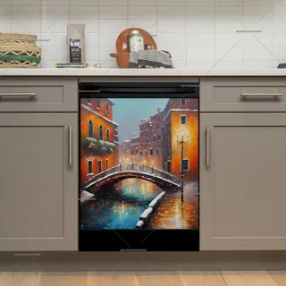 Preview of Snowy Bridge in Venice magnet.