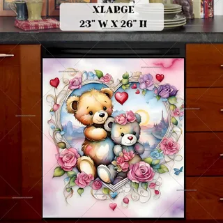 Preview of Love Teddy Bears in Paris magnet in Extra Large size.