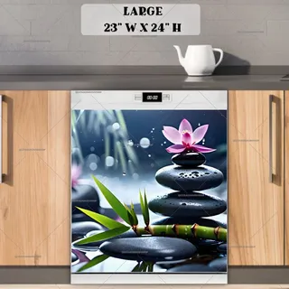 Preview of Zen Stones and Lotus Flower magnet in Large size.