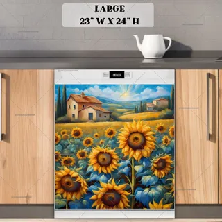 Preview of Blooming Tuscan Sunflowers magnet in Large size.