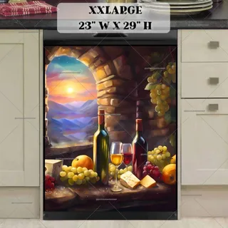 Preview of Wine Bottles and Fruit in the Sunset magnet in XX Large size.