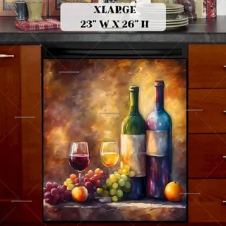 Preview of Still Life Grapes and Wine magnet in Extra Large size.