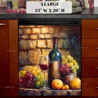 Preview of Still Life Grapes, Fruit and Wine magnet in Extra Large size.