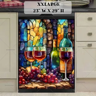 Preview of Stained Glass Grapes and Wine magnet in XX Large size.