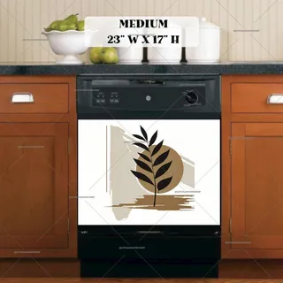 Preview of Modern Abstract Plant and Shapes magnet in Medium size.