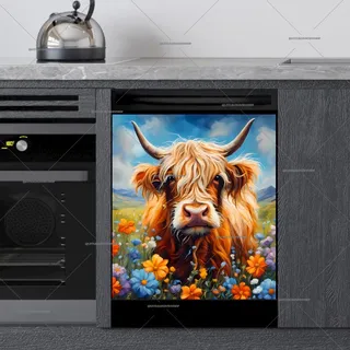 Preview of Fergus the Highland Cow in the Meadow magnet.