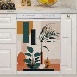 Preview of Modern Abstract Plants and Shapes magnet.