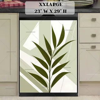 Preview of Mid-Century Geometric Forest Plant magnet in XX Large size.