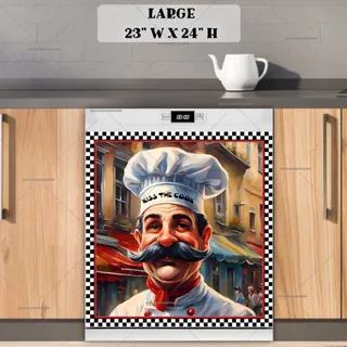 Preview of Cute Italian Chef magnet in Large size.