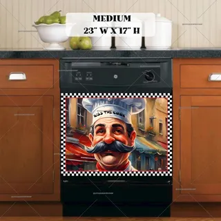 Preview of Cute Italian Chef magnet in Medium size.