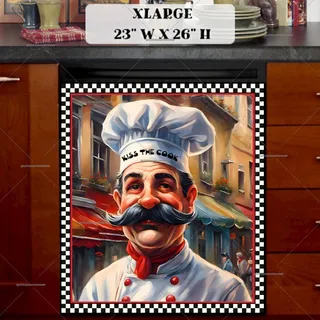 Preview of Cute Italian Chef magnet in Extra Large size.