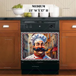 Preview of Italian Chef with a Big Moustache magnet in Medium size.