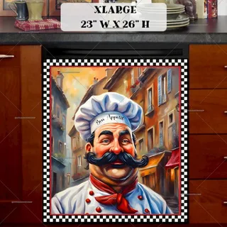 Preview of Italian Chef with a Big Moustache magnet in Extra Large size.