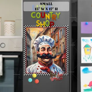 Preview of Italian Chef with a Big Moustache magnet in Small size.