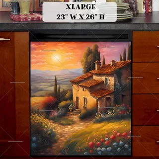 Preview of Beautiful Tuscan Sunset magnet in Extra Large size.