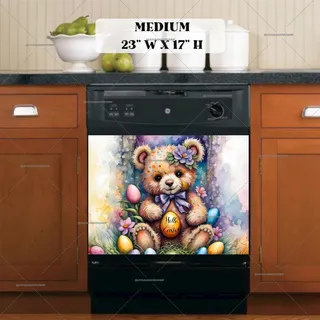 Preview of Easter Teddy Bear and Eggs magnet in Medium size.