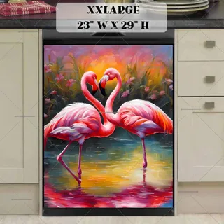 Preview of Pretty Flamingo Couple magnet in XX Large size.