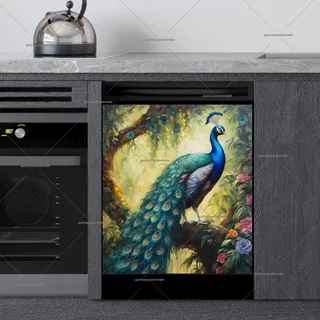 Preview of Pretty Peacock in the Jungle magnet.