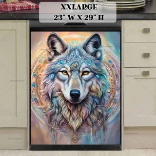 Preview of Beautiful Mandala Wolf magnet in XX Large size.