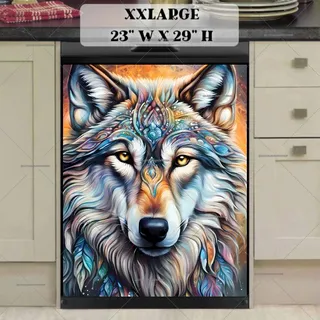 Preview of Stunning Mandala Wolf magnet in XX Large size.