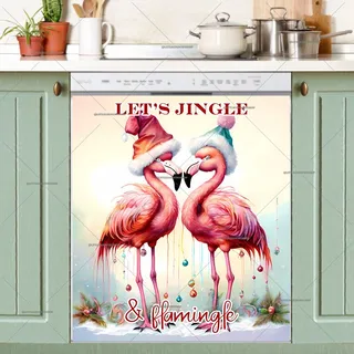 Preview of Christmas Flamingo Couple magnet.