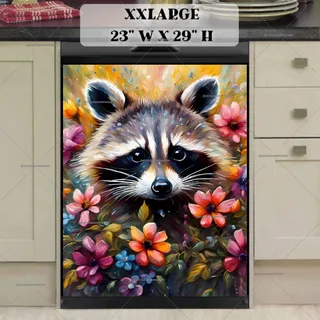 Preview of Cute Flower Raccoon magnet in XX Large size.